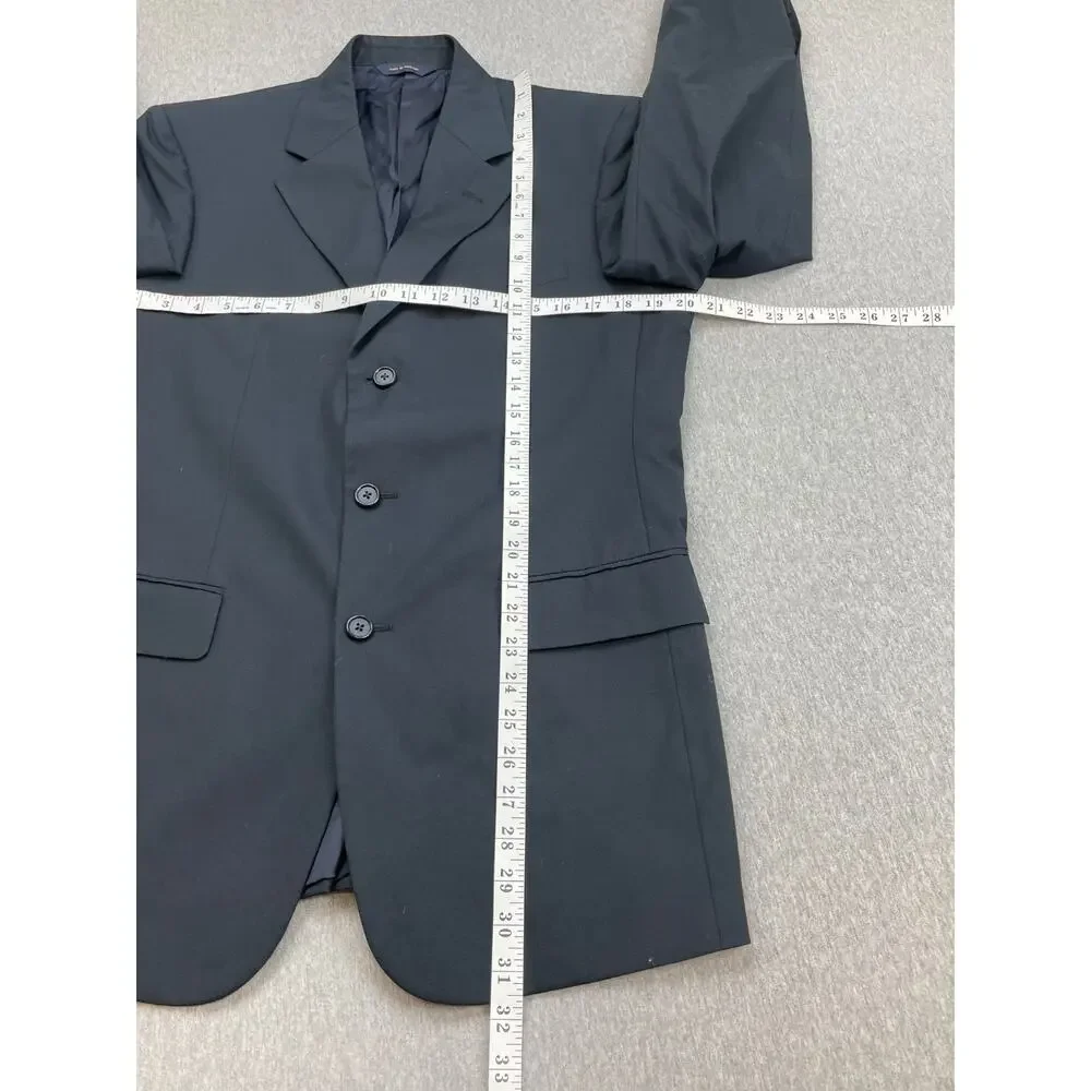 Brooks‎ Brothers Blazer Mens 38R Navy Blue Cotton Blend 3-Button Suit Jacket